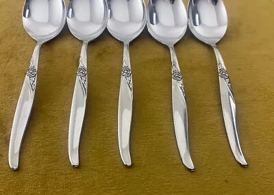 (5) Place Oval Soup Spoons Oneida LA ROSE WM A Rogers Premier Stainless • $19.75