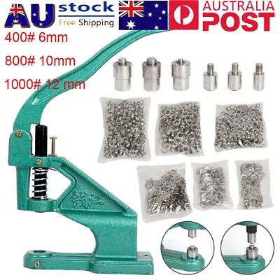 3 Dies Heavy Duty Hand Press Machine1500 Grommet Eyelet  Punch Tools Kit AU • $49.39