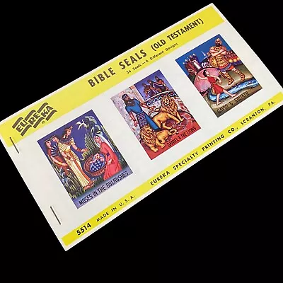 Vtg 1961 Eureka Die-Cut Bible Seals Stickers 36 Seals 6 Designs #5514 • $7.99