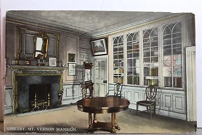 Virginia VA Mt Vernon Mansion Library Postcard Old Vintage Card View Standard PC • $0.50