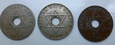 £4.99 • Buy 3 X British West Africa One Penny Coins 1936 - 1952 Edward VIII George V1