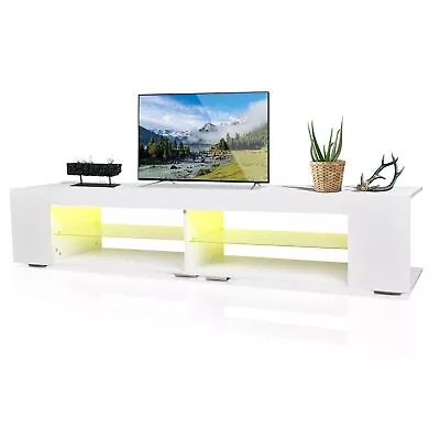 Modern LED TV Stand Entertainment Center With Storage High Gloss For Living Room • $252.81