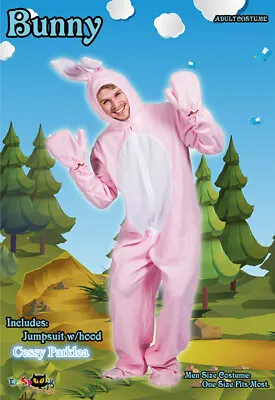 H-B4-1 Adult Unisex Mens Ladies Pink Rabbit Easter Bunny Book Week Costume • $25.87