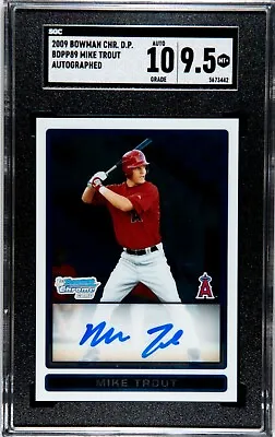 2009 Bowman Chrome Draft Picks & Prospects Mike Trout ROOKIE RC AUTO SGC 9.5/10! • $17999