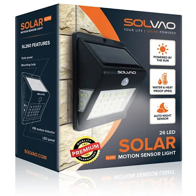 SOLVAO Solar Motion Sensor Light - Outdoor Security Light With Movement Detector • $19.99