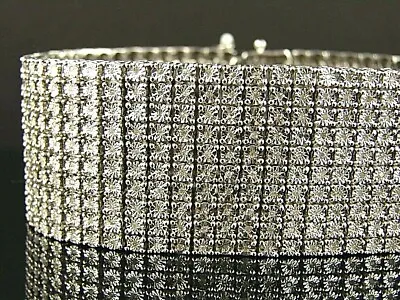 10 Row Tennis Bracelet With Natural Round Diamonds In Sterling Silver 2 Carats • $999