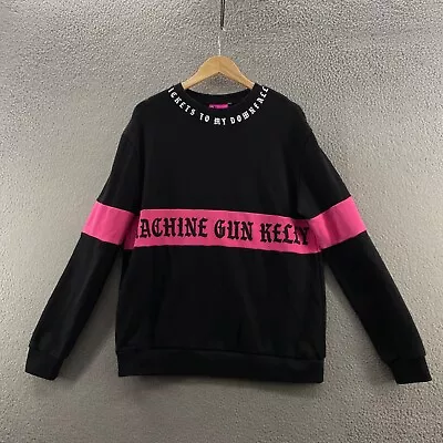 Machine Gun Kelly Sweatshirt Men Large Black Pink Crew Neck Pullover MGK Downfal • $89.89