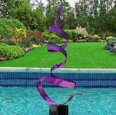 Large Metal Art Garden Sculpture Modern Purple Yard Decor  Artist Jon Allen • $360