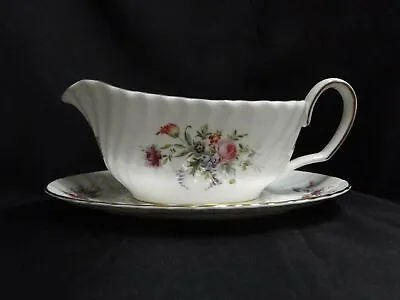 Minton Marlow Florals On White: Gravy Boat & Separate Underplate • $39.99