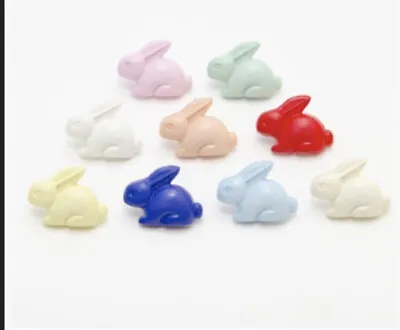 Cute Sitting Bunny Shank Button Several Colours Available Knits Clothes Craft • £2.50