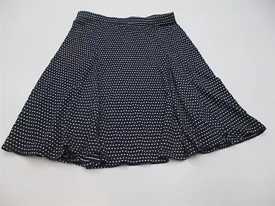 New MAX EDITION Women's Size S Classic Rayon Polka Dot Print Blue Skirt  • $9