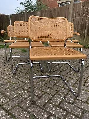 6 Marcel Breuer Cesca Style Bauhaus Chairs Retro Mid Century Habitat Vintage • £550