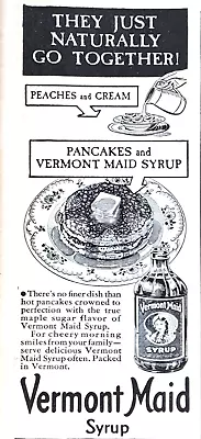 SMALL PRINT AD 1943 Vermont Maid Table Syrup Pancakes 3 X 5 Vintage • $11.90