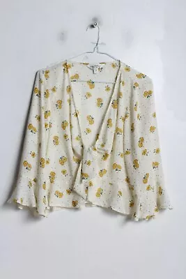 Vintage Miss Selfridge Y2K  Womens Wrap Floral Blouse Top Multi - Size 16 (A31) • £6.99