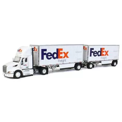1/50 FedEx Peterbilt 579 Single Axle Day Cab W/ 2 Wabash 28’ Pup Trailers 65190 • $199
