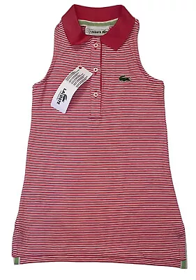 Lacoste Striped Pink Tennis Sleeveless Dress Girls 2 Years  #REF1 • £17.99