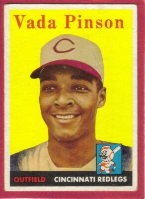 $5 • Buy 1958 Topps Vada Pinson Rookie Card #420 - Cincinnati Reds - VG - No Creases