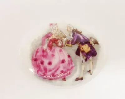 Vintage Porcelain Victorian Courting Couple 40x30mm. Cameo Cabochon 141 • $3.74