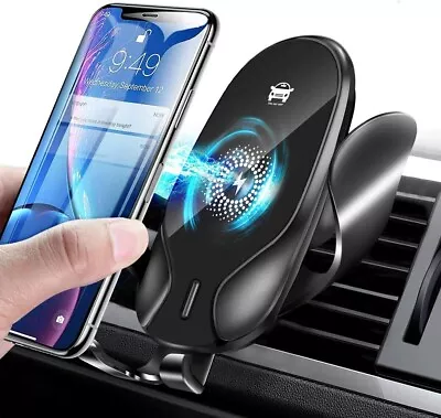 Automatic Clamping 15W Qi Wireless Car Charger Fast Charging Phone Mount Holder • £8.89