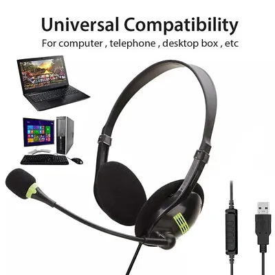 $9.89 • Buy Gaming Headset USB/3.5mm Wired Headphones Stereo Mic For PC Desktop & Laptop