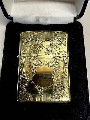 RARE Zippo Lights Armor 5-side Rose Girl In Velvet Box NEW • $286.55