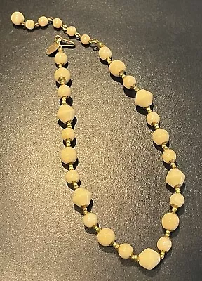 Vintage Miriam Haskell Champagne Faux Pearls Necklace 13  • $22.89