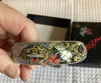 Ed Hardy Christian Audigier Tattoo Roaring Lion Chunky Slip-On Bangle In Box • £14.99