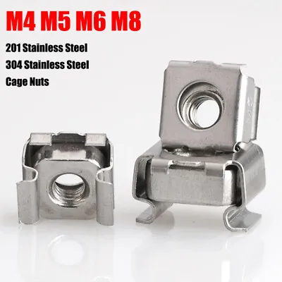 £3.18 • Buy Cage Nuts A2 304 Stainless Steel Server Rack Cabinet Pc Clip Nuts M4 M5 M6 M8 