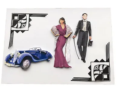 Art Deco Style 3D Lady And Gent With 3D Car Die Cuts • £3.99