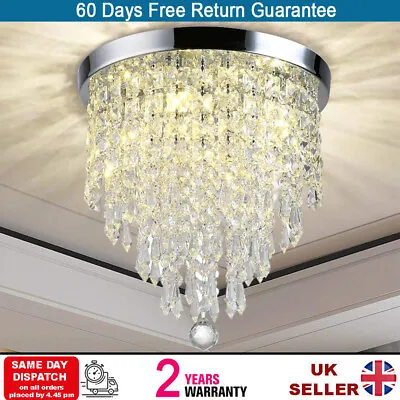 Modern LED Crystal Ceiling Lights Pendant Chandelier Lamp For Living Dining Neyl • £22.95