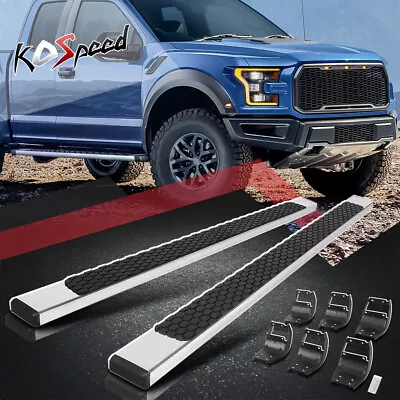 5  SS Flat Running Board Side Step Bar For 15-24 Ford F150-F350 Super/Ext Cab • $174.99