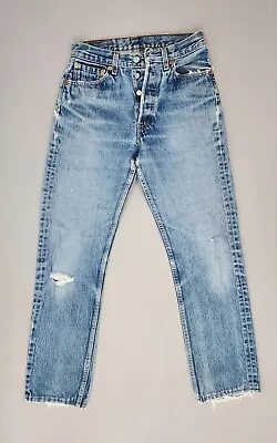 Levi's Denizen Taper Stone Wash Distressed Skinny Jeans Unisex • $18.75