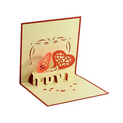 💕 Love Hearts Pop Up Card 3D UK Valentines Anniversary Card Girlfriend Romantic • £3.95