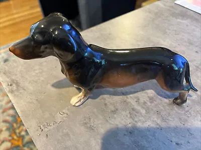 Vintage Ceramic Dachshund Figurine. Unmarked. Brown/Black • $15