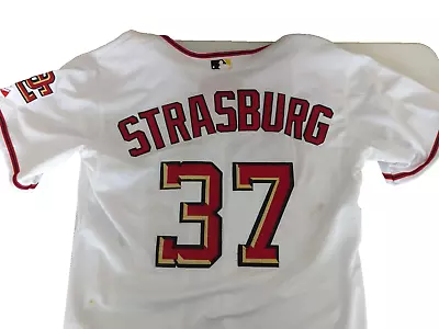 Majestic Washington National Stephen Strasburg #37 White Baseball Size 50 Mlb • $52.45