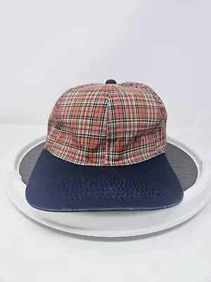 Vintage Plaid Red Snapback Hat 1990s HeadFirst Used Condition FAST SHIPPING • $18.99