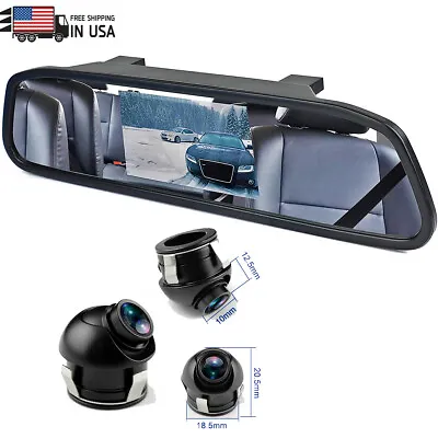 IPoster 4.3'' Rear Mirror Monitor Reversing Backup Camera 360°Front Side View • $29.90