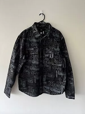 New Ksubi Mens Mash Up Shacket Shirt Jacket Medium M L Long Sleeve Black Grey 1 • $149