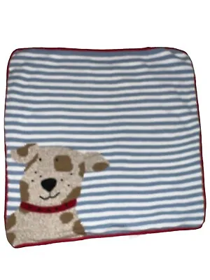 Baby Blanket Blue Striped Dog Security Receiving Blanket My Boy Sam Art Walk • $34.95