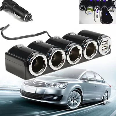 4 Way 12V -24V USB Charger Adapter Multi Socket Car Cigarette Lighter Splitter  • $17.99