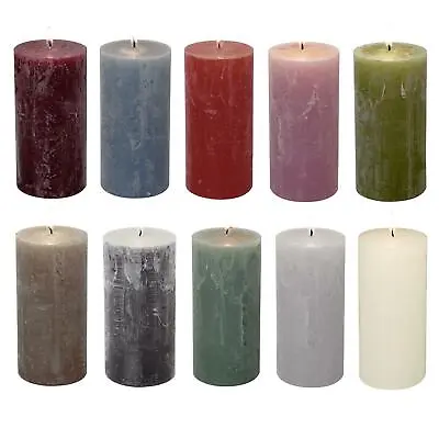 £9.99 • Buy IHR Large Coloured Unscented Textured Chunky Pillar Church Candles Home Decor