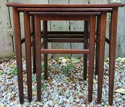 Mcm Nest Of Tables Curved Edge Rosewood Danish • £349.99