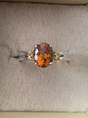 $104.99 • Buy New Madeira Citrine, Yellow Sapphire & White Zircon Sterling Silver Ring - 11