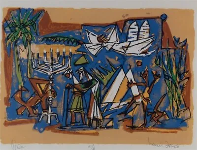 Signed Framed Artist Proof Lithograph By Romanian - Israeli Artist Marcel Janco • $895