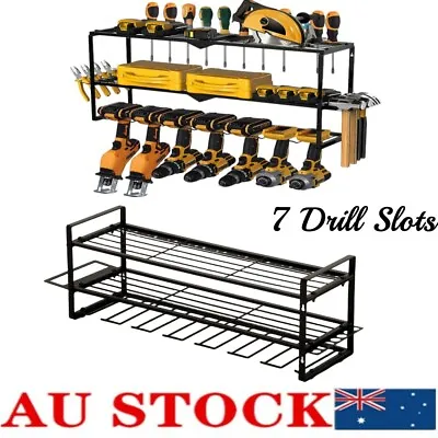 Power Tool Storage Rack Heavy Duty 7 Slots Drill Organizer Hammer Plier Holder • $66.49