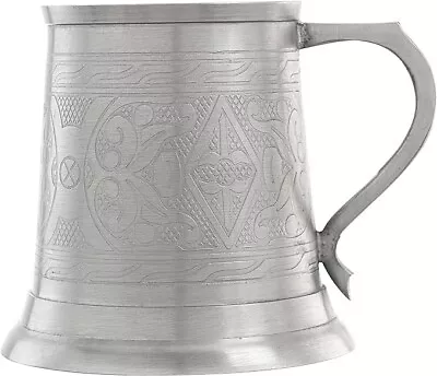 Brass Polished Antique Viking Theme Nickel Beer Stein Mug Goblets 16oz • $50.39