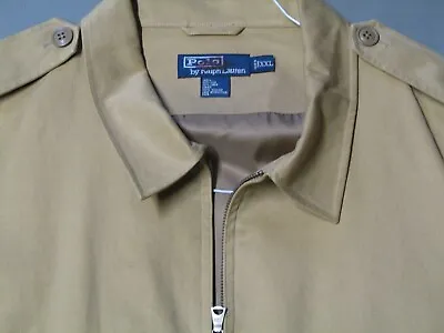 Polo Ralph Lauren Tan Safari Silk Linen Blend Full Zip Jacket Men's XXL • $69.99