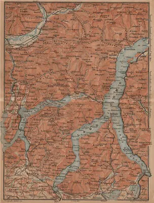 LAKES/LAGO DI COMO & LUGANO. Lecco Bellinzona. Topo-map. Italy Mappa 1901 • £30