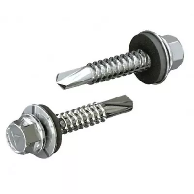Self Drilling Tek Screws With Sealing Washers Zinc Plated For Metal Roofing • £1.79