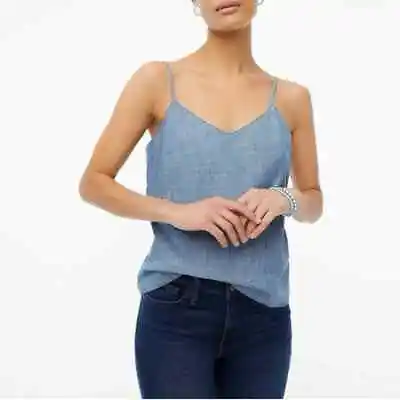 J. Crew Chambray Blue Camisole Sleeveless Tank Style BF811 100% Cotton Size 10 • $20